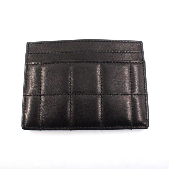 NWOT Saint Laurent Quilted Smooth Leather Card Case in Black/Silver - Picture 2 of 12